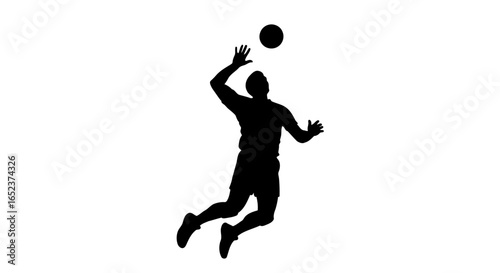 dynamic volleyball player silhouette transparent background vector