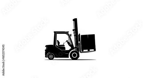 efficient forklift with pallet transparent background vector illustration