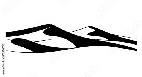 elegant black sand dunes transparent vector illustration for design projects