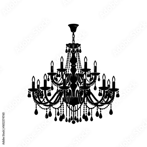 elegant crystal chandelier transparent background vector illustration