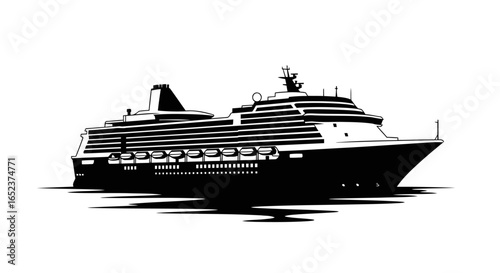 elegant cruise ship transparent background vector illustration