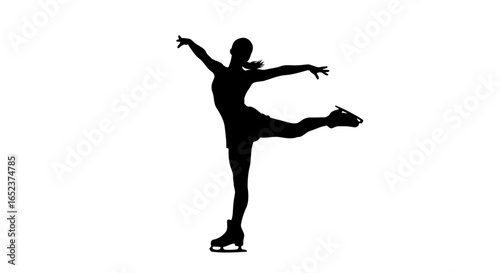 elegant figure skater silhouette transparent background for design projects