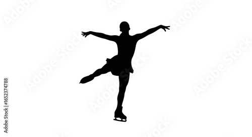 elegant figure skater silhouette transparent background for design projects