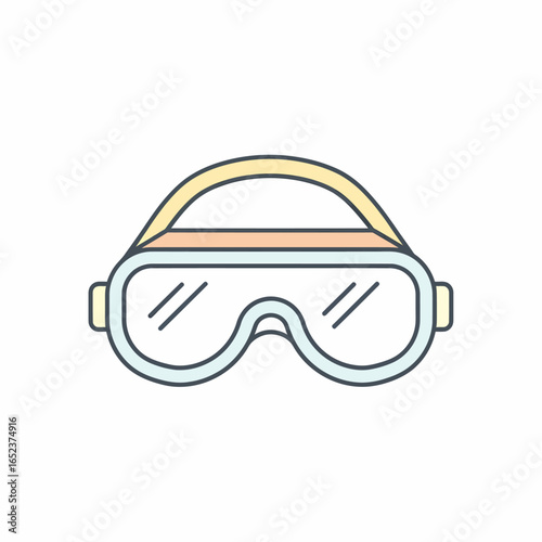 Protective safety goggles with a yellow strap and clear lenses, designed for eye protection in hazardous environments.