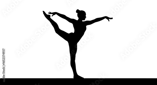 elegant gymnast silhouette transparent background for design projects