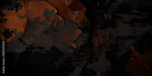 Textured landscape of cracked, earthy terrain with a mix of dark brown, reddish, and grayish tones, resembling a dry, rugged surface.	