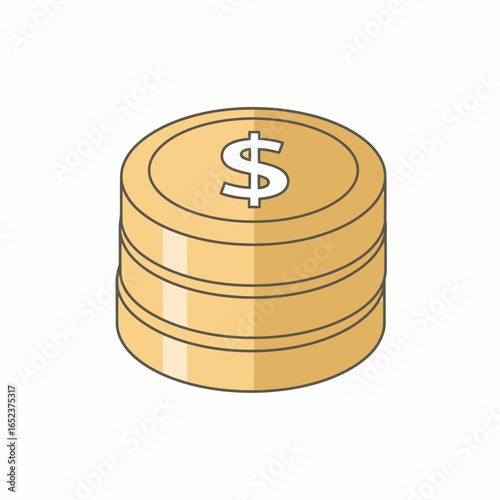 Stack of gold coins with a dollar sign, representing wealth and financial transactions.