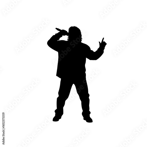 energetic singer silhouette transparent background for design projects