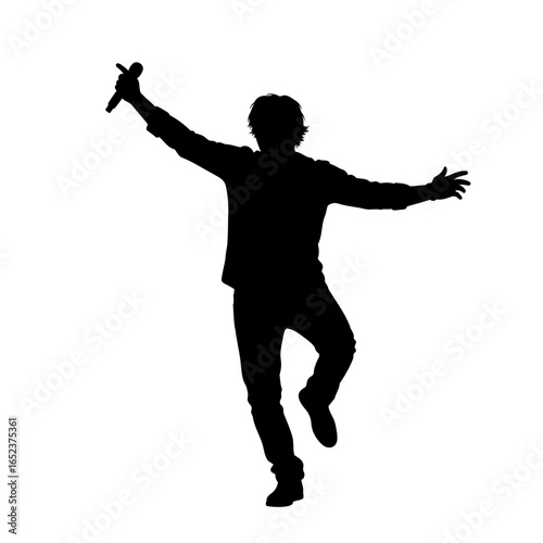 energetic singer silhouette transparent background for dynamic designs
