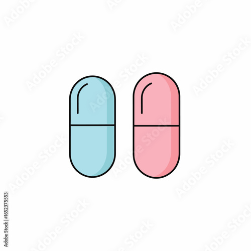 Two colorful oval-shaped capsules, one blue and one pink, presented side-by-side on a clean white background.