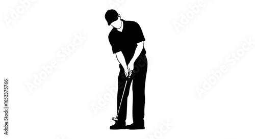 golfer putting stance transparent background vector illustration