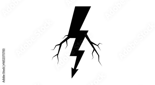 grounded energy powerful lightning bolt icon transparent background