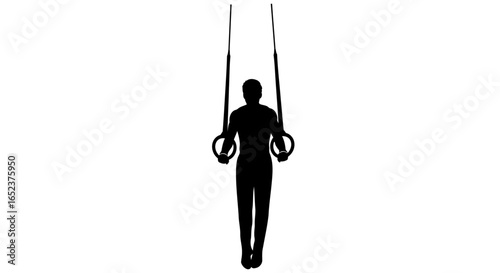 gymnast silhouette on transparent background strength balance and power