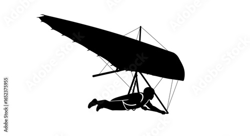 hang gliding silhouette transparent background vector illustration for design projects