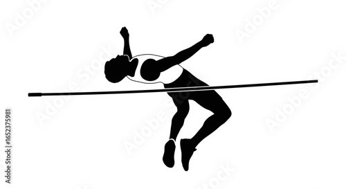 high jumper silhouette dynamic action transparent background