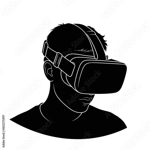 immersive vr experience person in headset transparent background