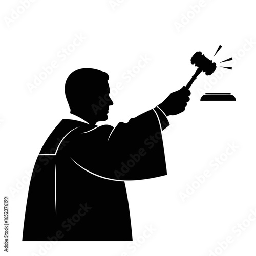 judge gavel silhouette transparent background vector illustration for legal designs