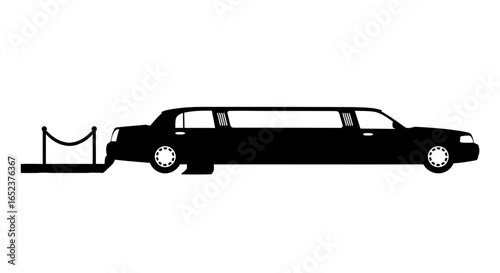 limousine service elegant black car icon on transparent background