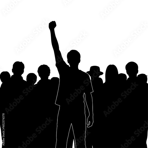 leaders rise transparent background silhouette of a man raising his fist