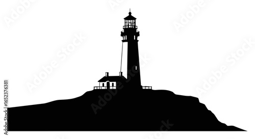 lighthouse silhouette transparent background vector illustration for design projects