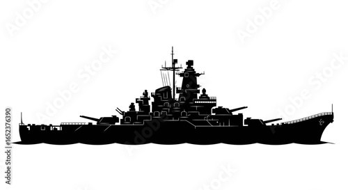 majestic battleship silhouette transparent background vector illustration