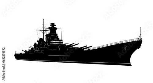majestic battleship silhouette transparent background vector illustration