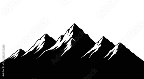 majestic mountain range silhouette transparent background vector illustration