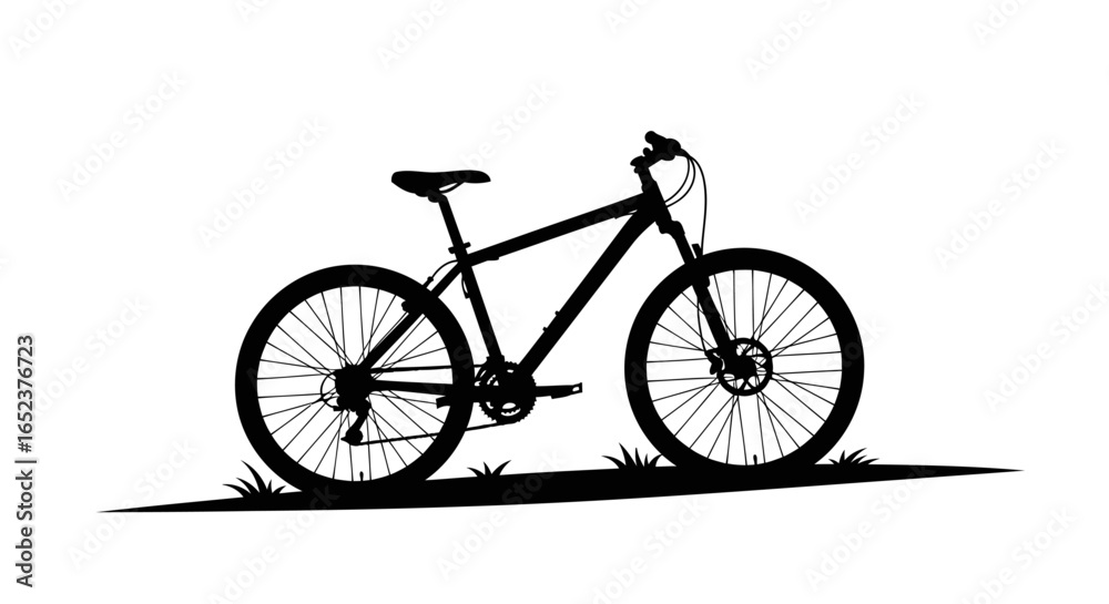 Naklejka premium mountain bike silhouette transparent background for design projects