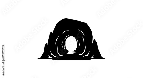 mysterious ocean cave transparent background vector illustration