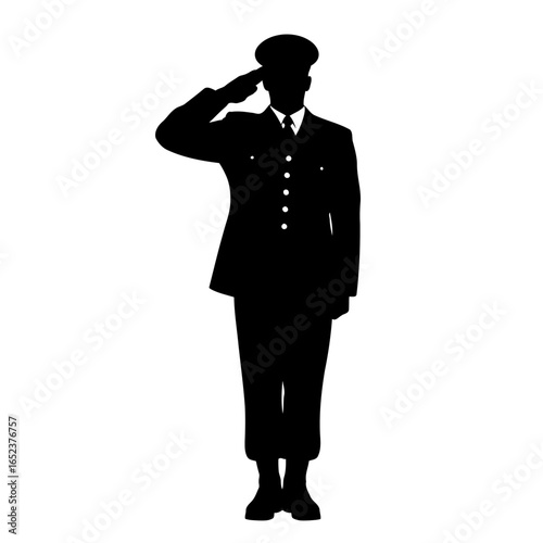 officer saluting a transparent vector illustration for military designs