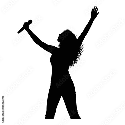 passionate singer silhouette transparent background vector illustration