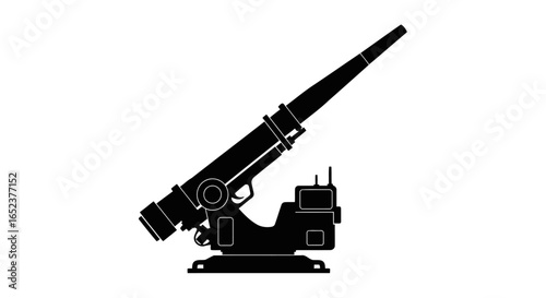 powerful cannon silhouette transparent background vector illustration