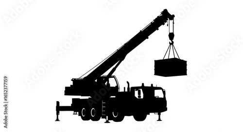 powerful crane silhouette transparent background vector illustration for design projects