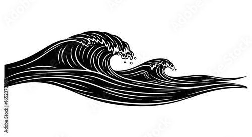 powerful ocean waves transparent vector illustration for design projects