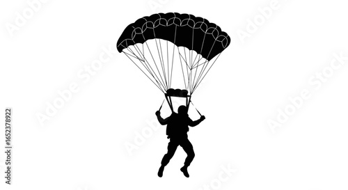 skydiver silhouette transparent background vector for design projects