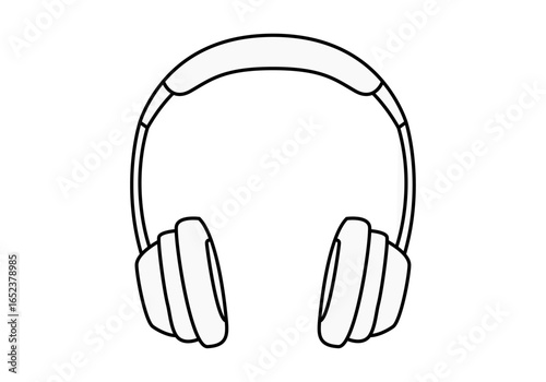 Icono negro de auriculares en fondo blanco