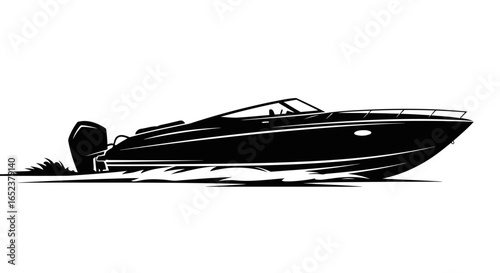 sleek powerboat vector transparent background for design projects