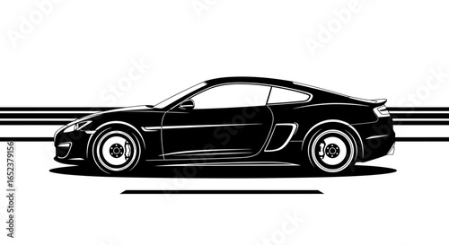 sleek sports coupe transparent background vector illustration