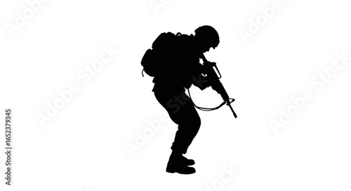 soldier silhouette transparent background vector for military design
