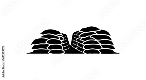 stacked grain sacks a transparent vector illustration for design projects