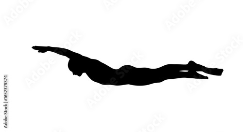 streamlined swimmer silhouette transparent background vector graphic