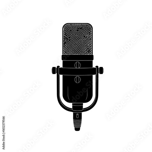 studio microphone vector graphic with transparent background for design projects