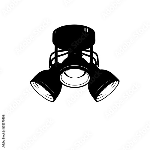stylish triple spotlight fixture transparent background vector illustration
