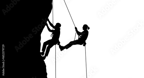 teamwork climbing success transparent background vector illustration