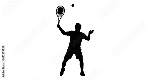 tennis player silhouette dynamic serve transparent background for design