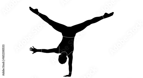 transparent background dynamic gymnast silhouette for design projects