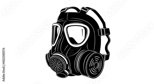 transparent background gas mask vector illustration safety equipment design