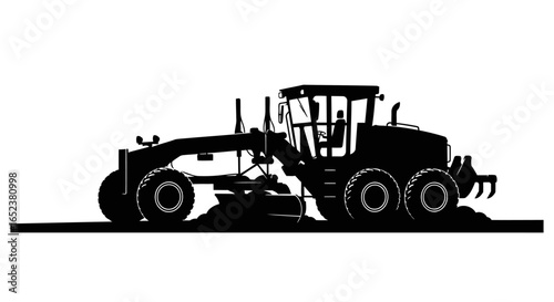 transparent background grader powerful vector silhouette for construction design