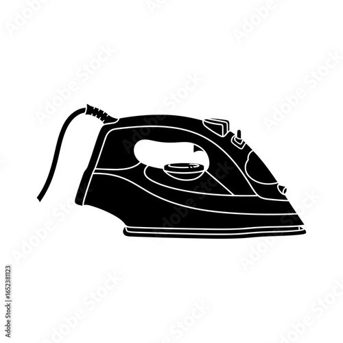 transparent background iron vector clean simple household appliance icon