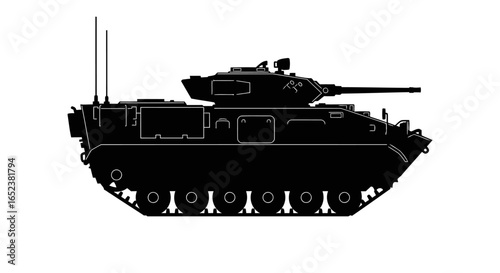 transparent background military vehicle detailed silhouette of armored fighting vehicle